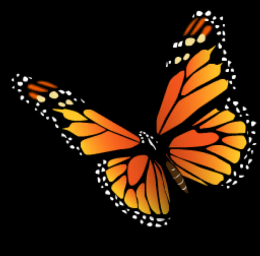 Monarch Butterfly Vector Art PNG