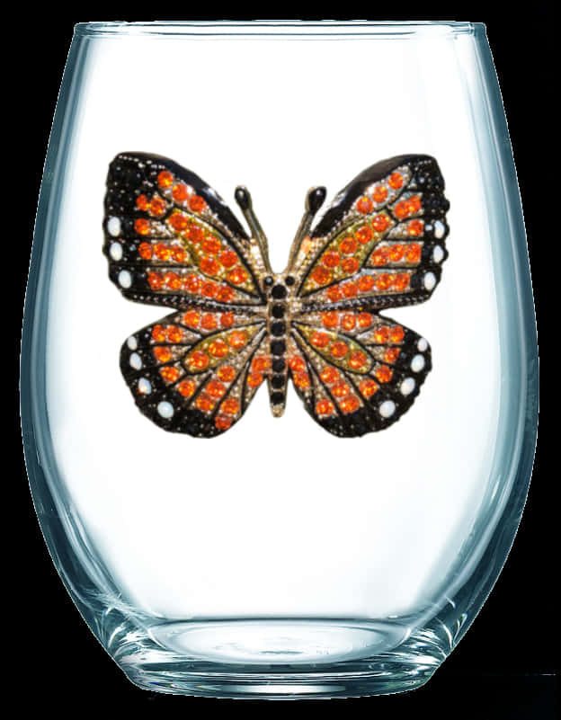 Monarch Butterflyin Glass PNG