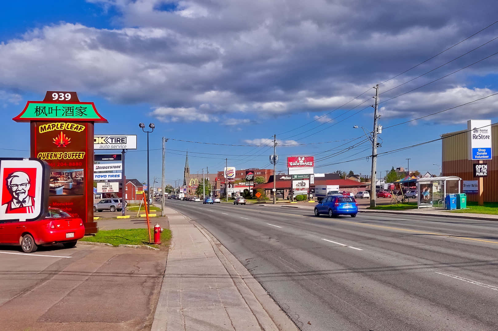 Moncton Commercial Street Scene Wallpaper