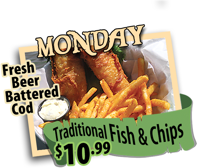 Monday Fishand Chips Special Ad PNG