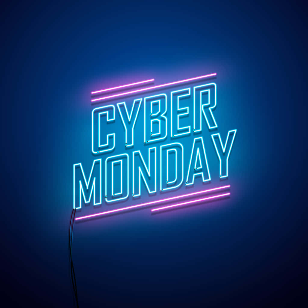 Cyber Monday Neon Blue Pink Sign Picture