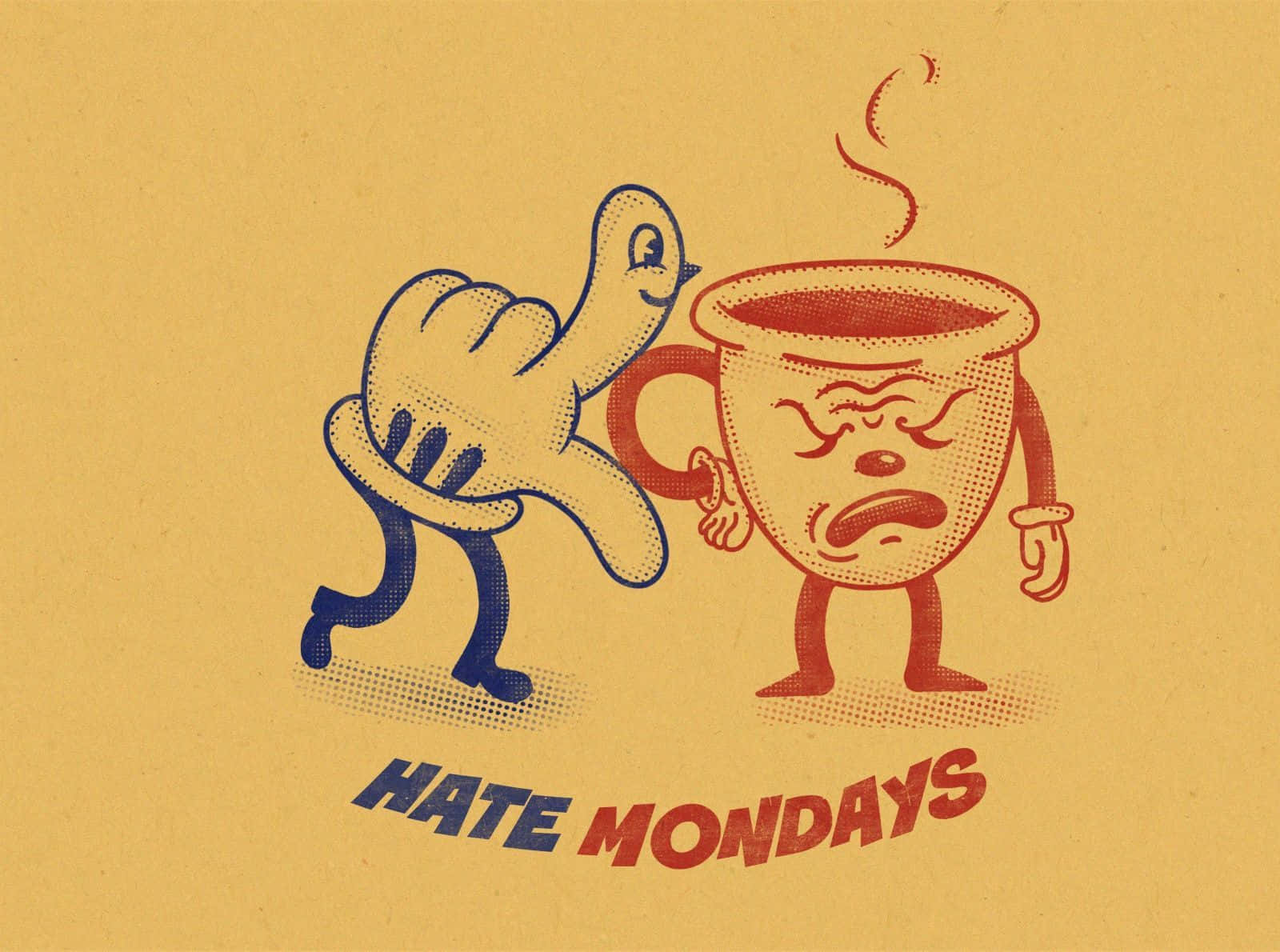 Hate Monday Coffee Cup Mickey Mouse Glove Picture
