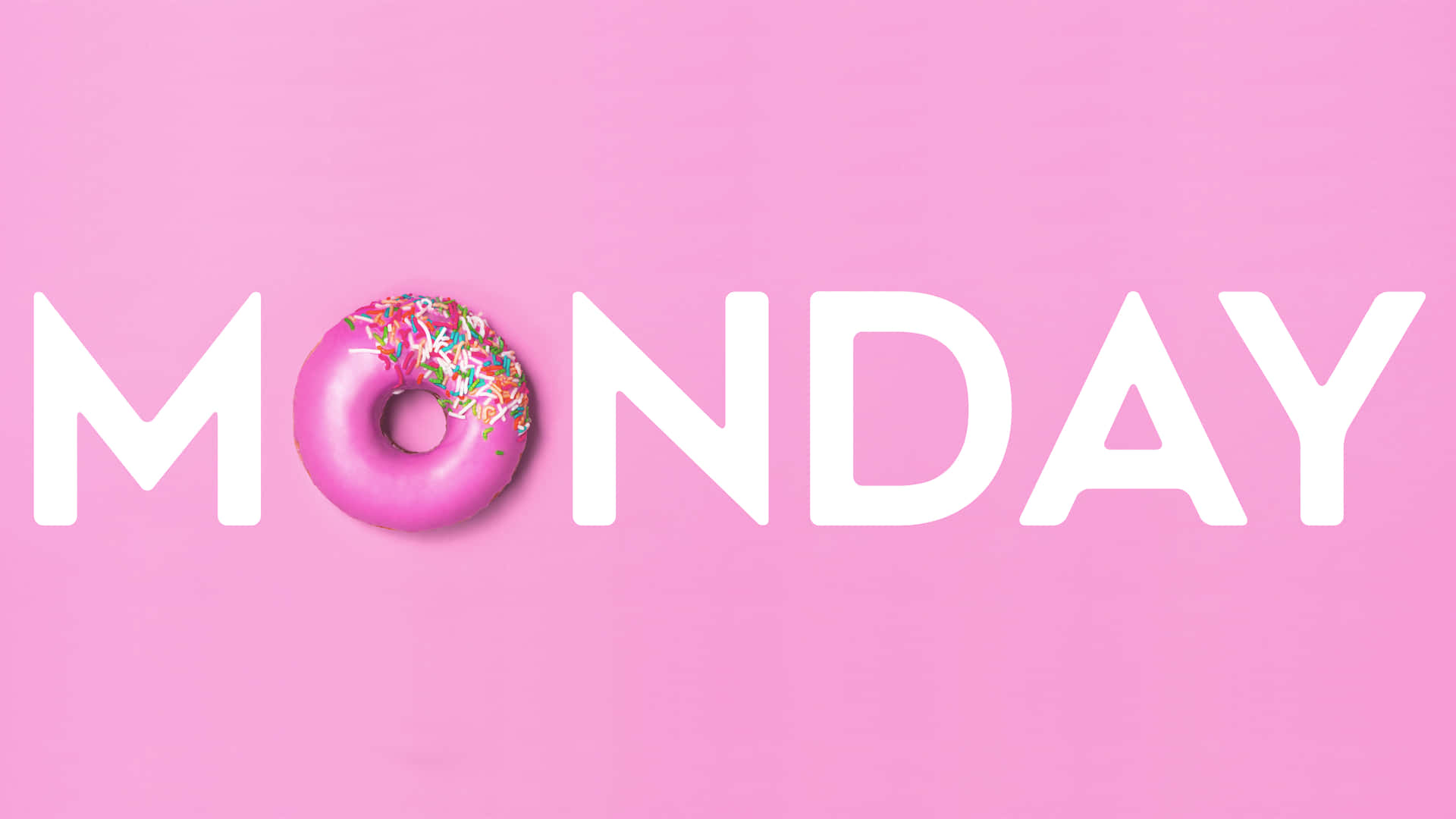 Monday Donut Sprinkle Pink Background Picture