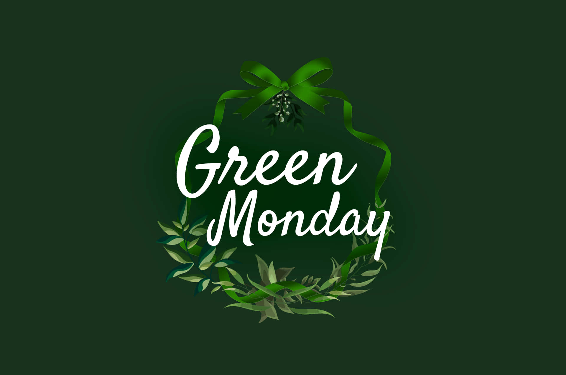 Green Monday Leaf Wreath Digital Art Picture