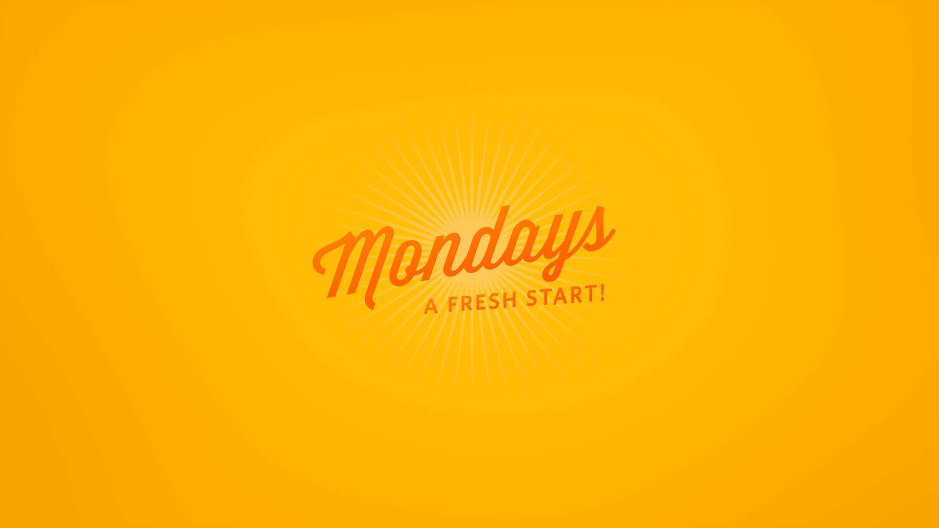 Monday Fresh Start Orange Background Picture