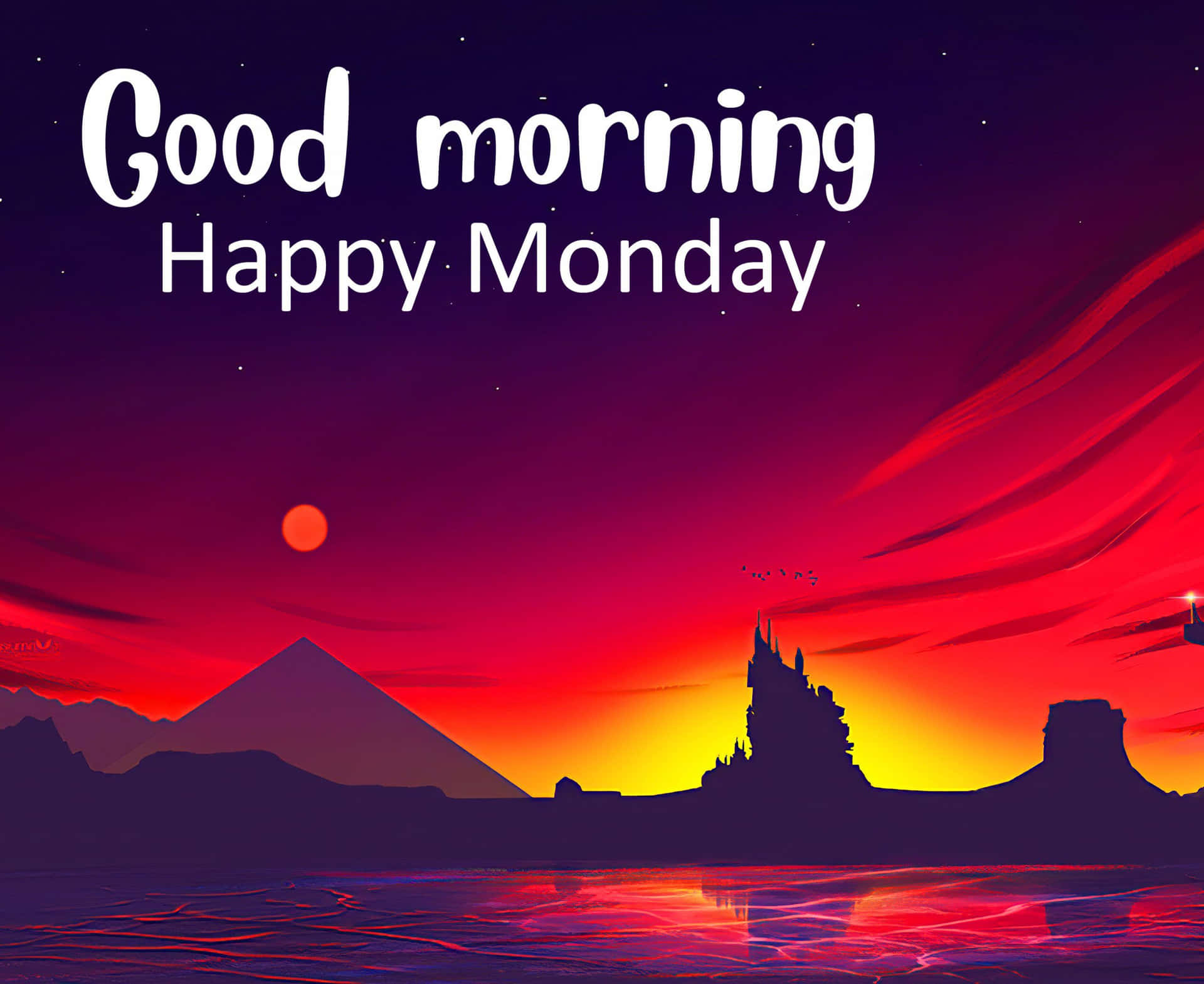 Good Morning Happy Monday Digital Art Sunrise Picture