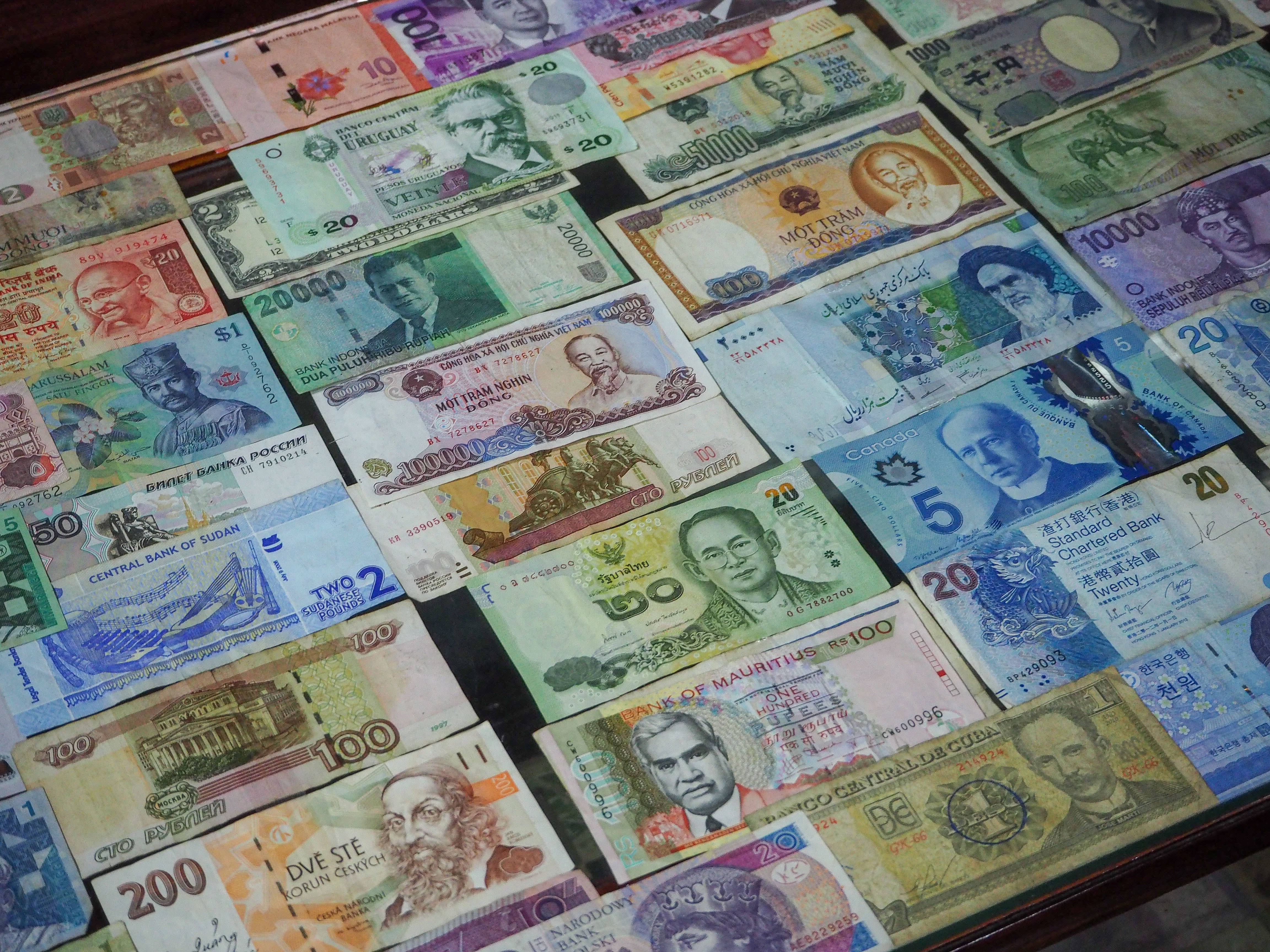Colorful Spectrum of Global Currency Wallpaper