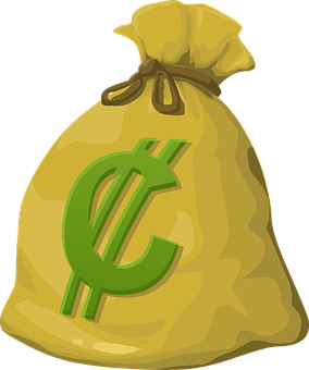 Money Bag Cartoon Illustration PNG