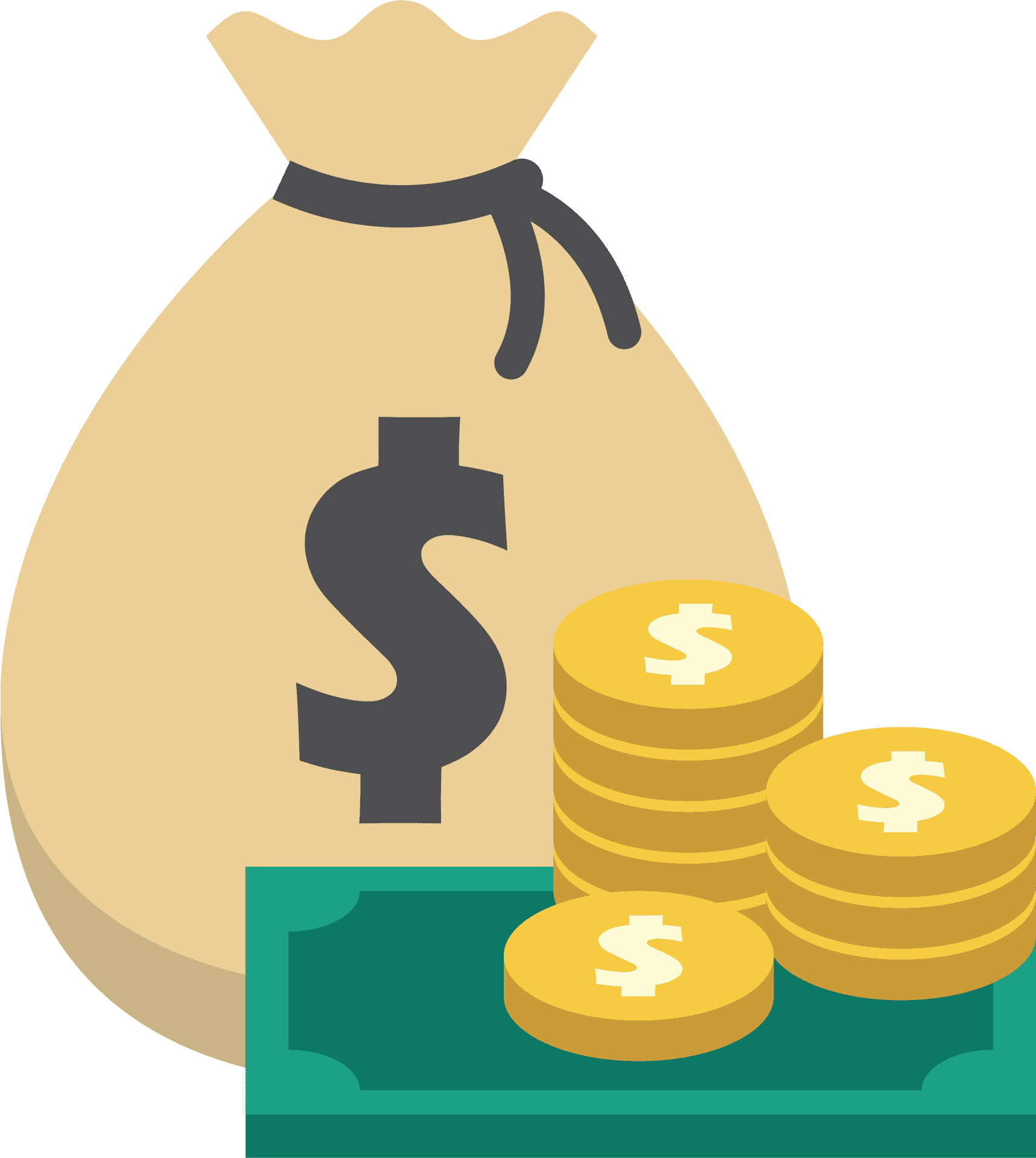 Money Bag Coins Cash Illustration PNG