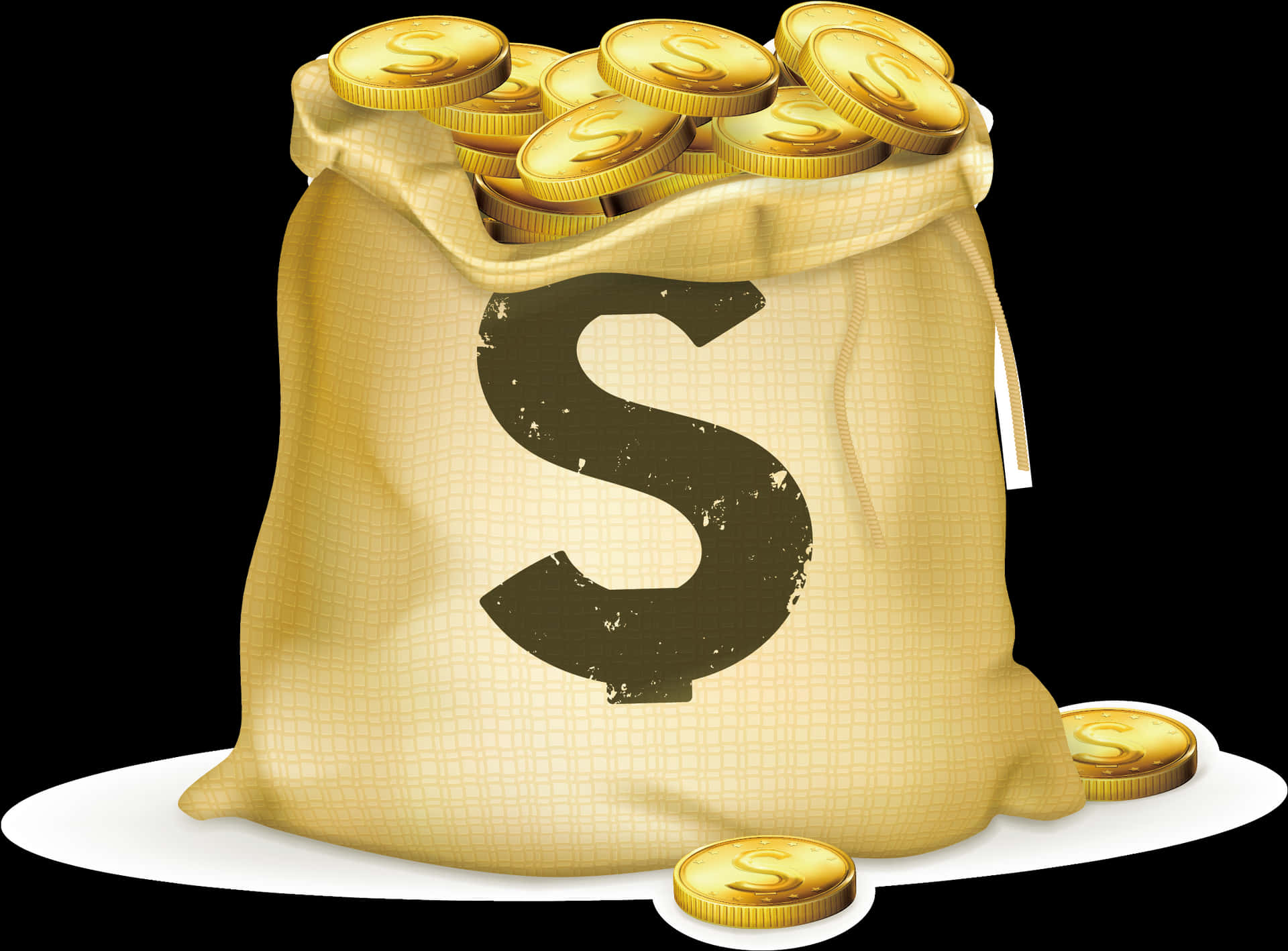 Money Bag Fullof Gold Coins PNG