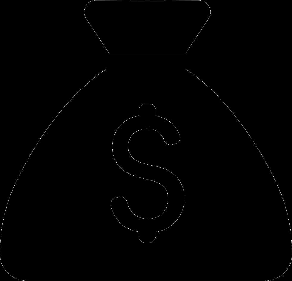 Money Bag Icon Blackand White PNG