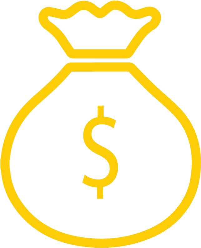 Money Bag Icon Yellowand Blue PNG