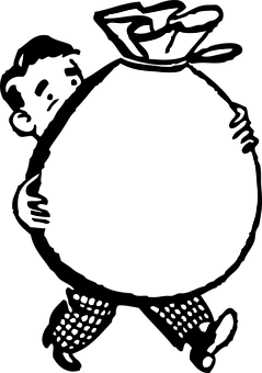Money Bag Symbol Blackand White PNG