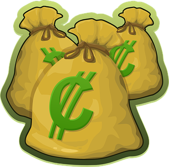 Money Bags Cartoon Illustration PNG