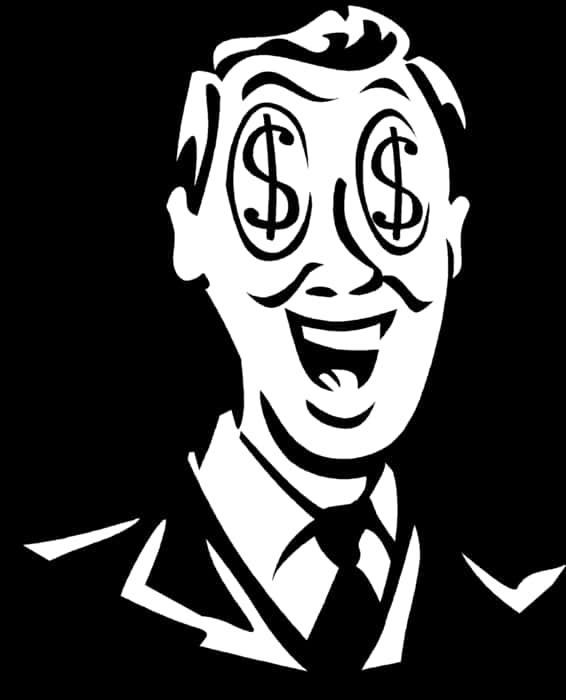 Money Eyed Face Vector Illustration PNG
