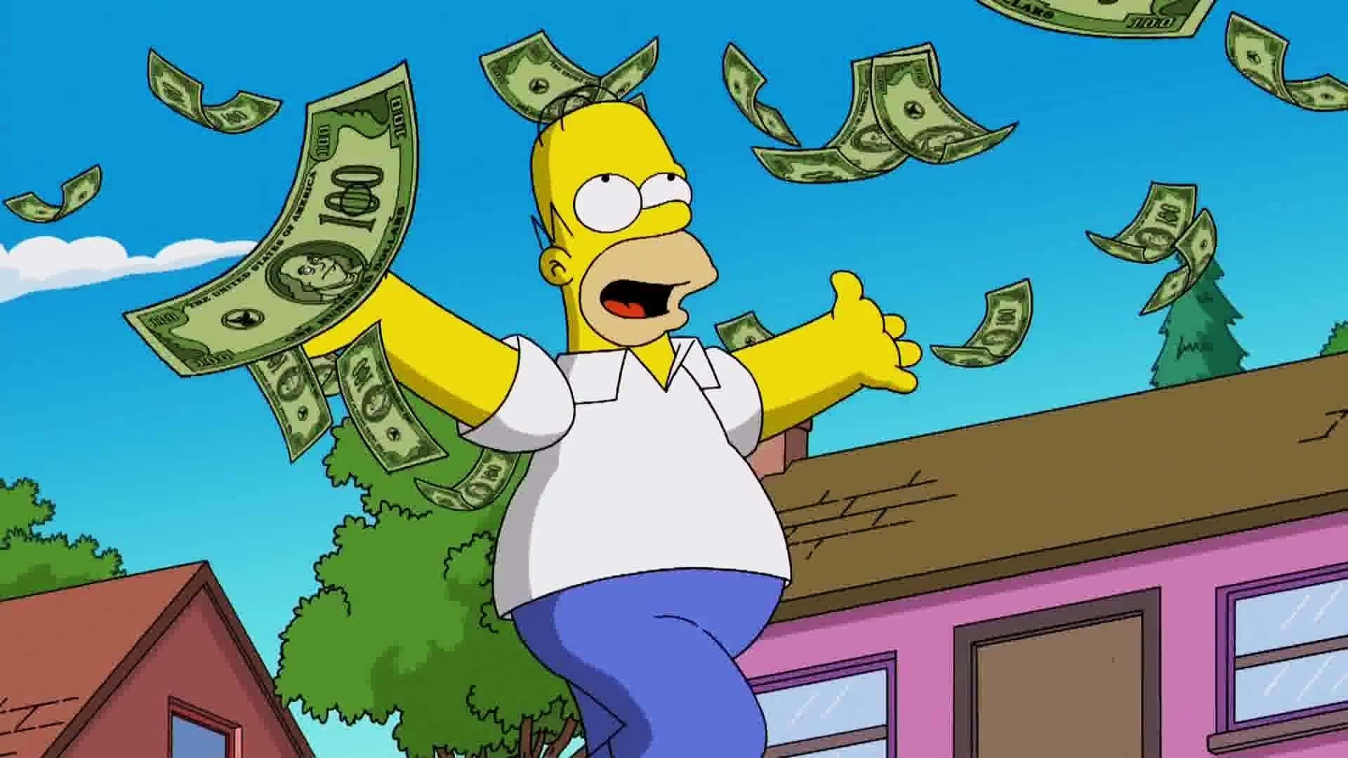 The Simpsons - penge falder fra himlen