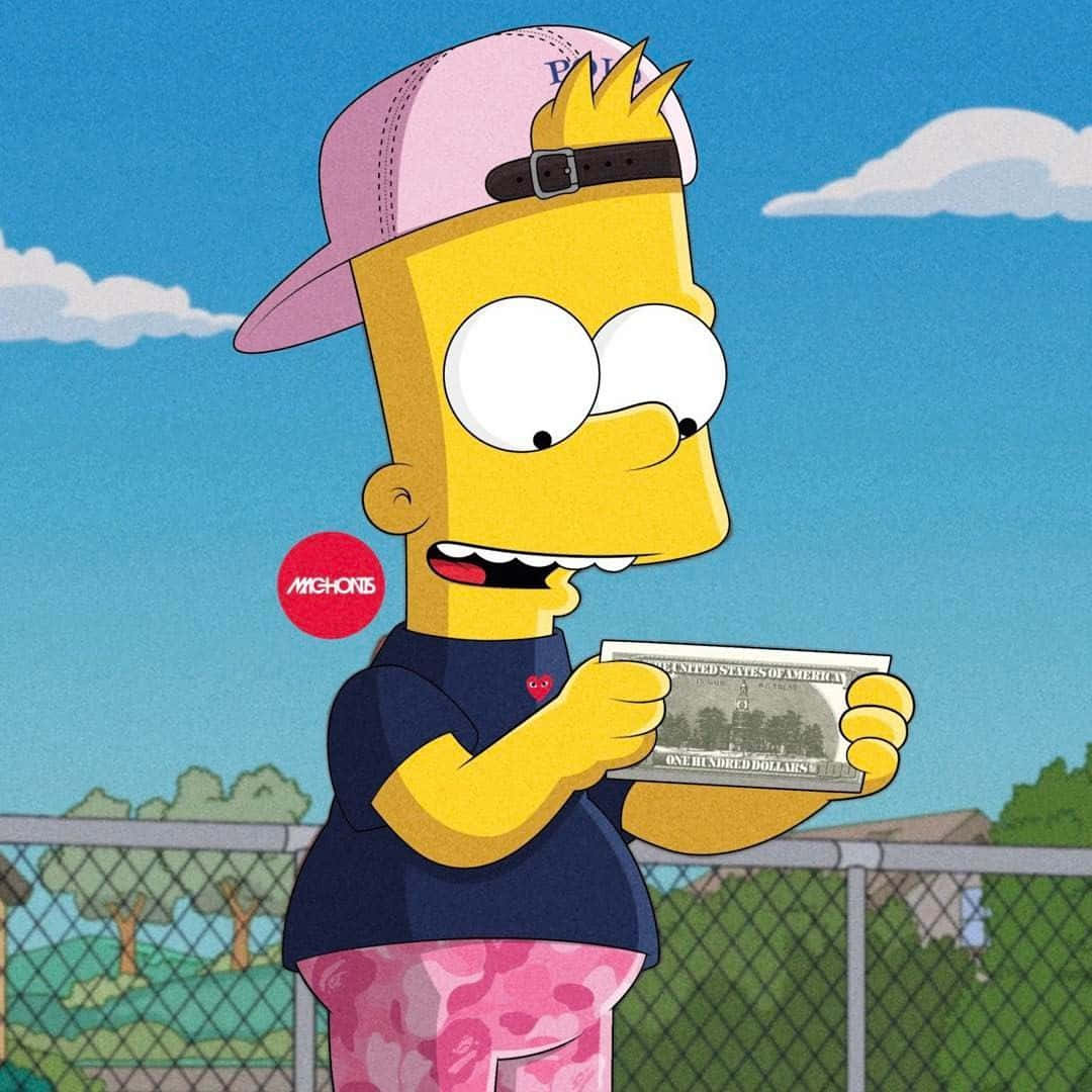 Simpsonskaraktären Håller I En Telefon.