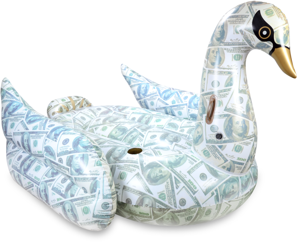 Money Printed Swan Pool Float PNG