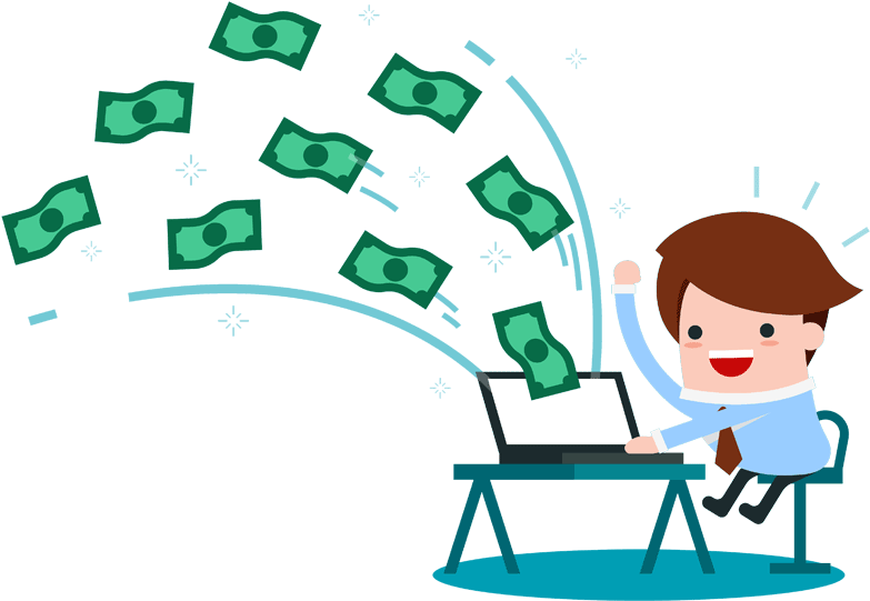 Money Rain Cartoon Businessman PNG