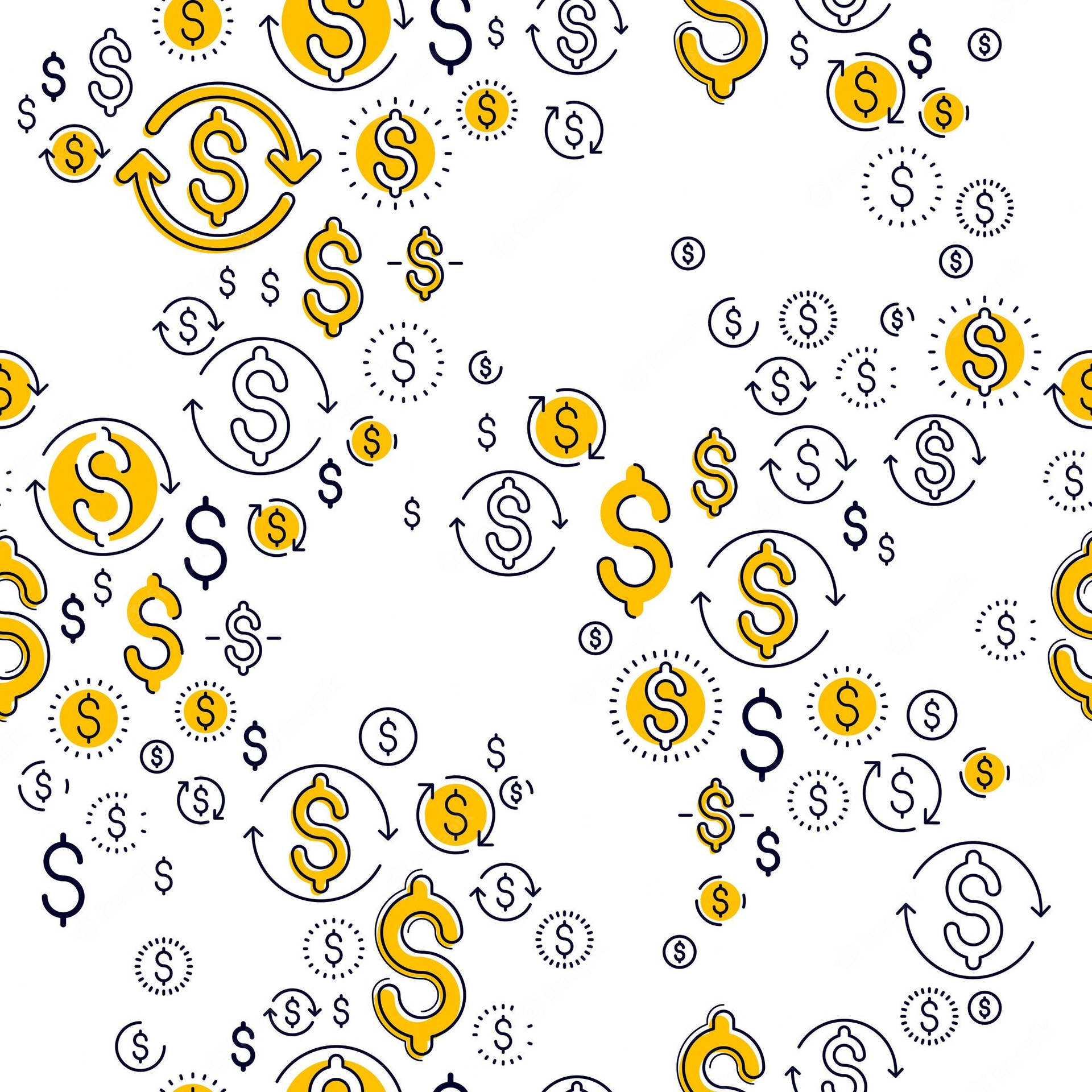Dollar Signs On A White Background Wallpaper
