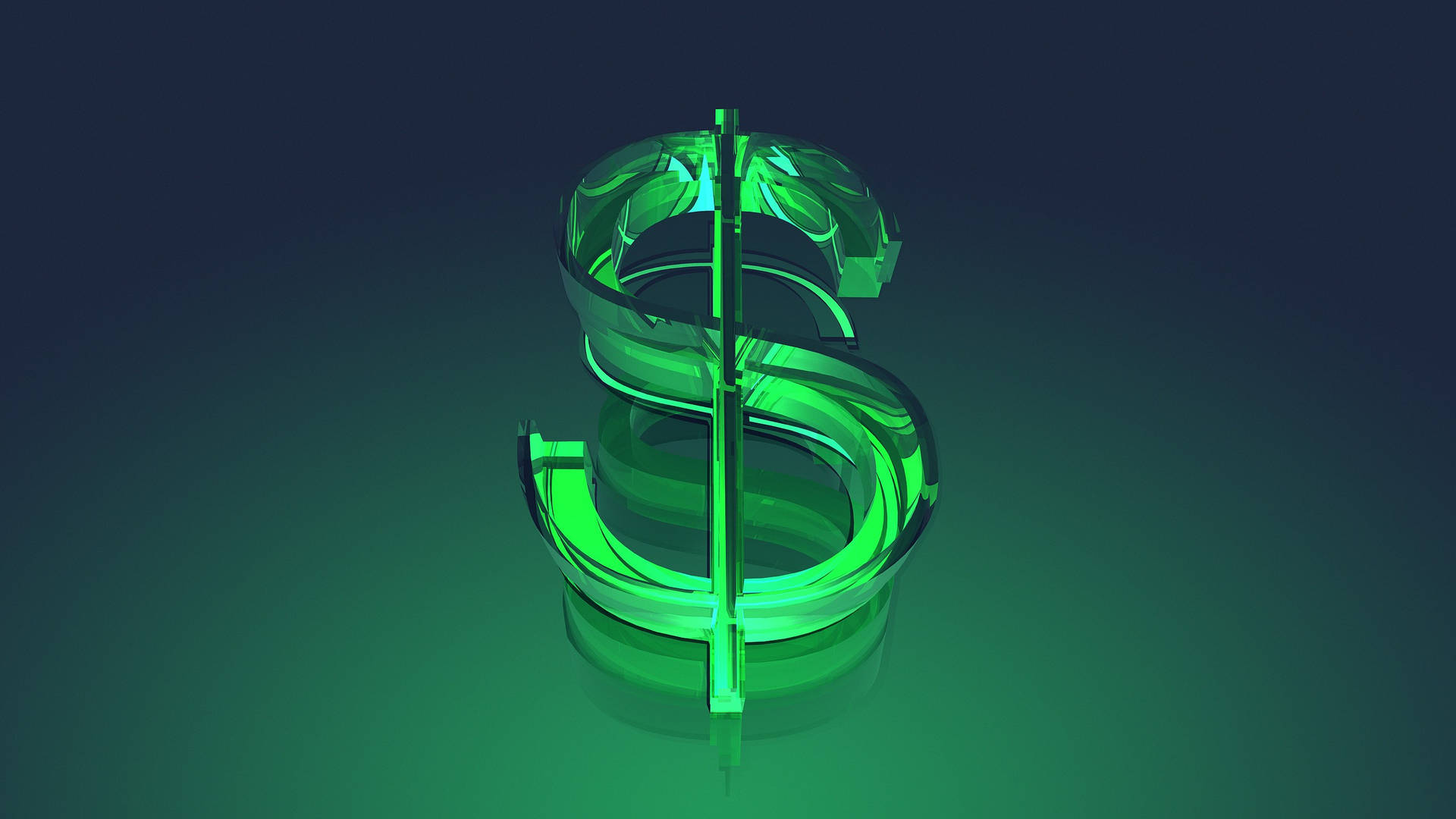 Umsinal De Dólar Verde Em Um Fundo Escuro Papel de Parede