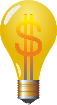 Money Themed Lightbulb Illustration PNG