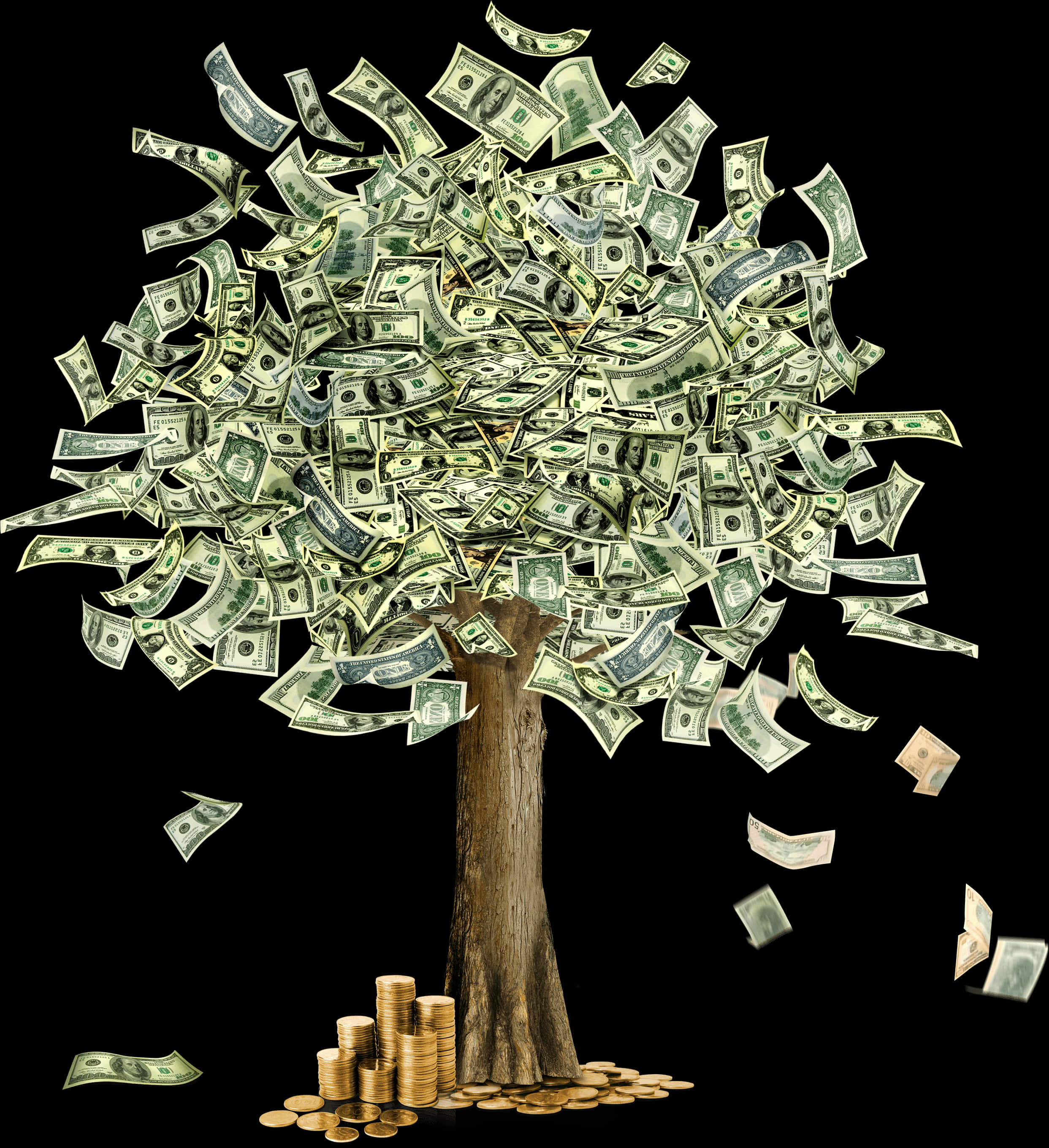 Money Tree Concept Illustration PNG