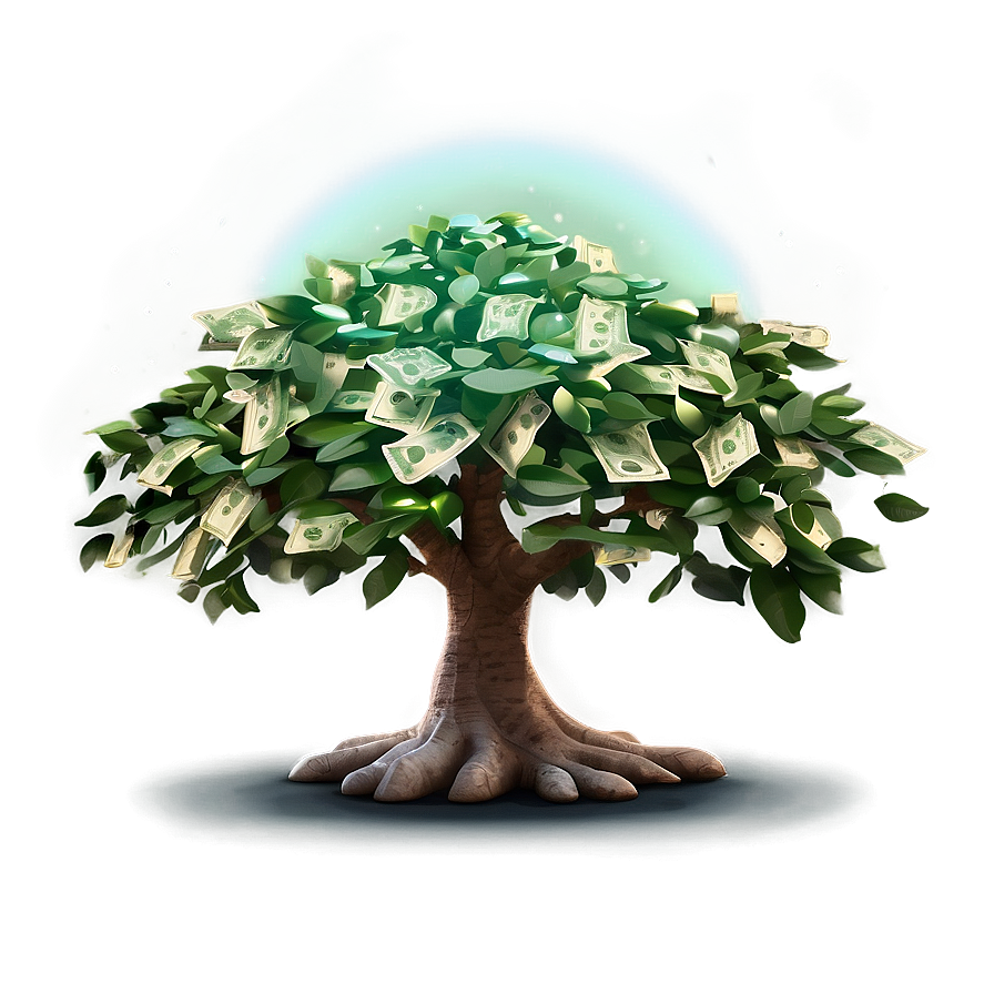 Money Tree Under Moonlight Png 06272024 PNG