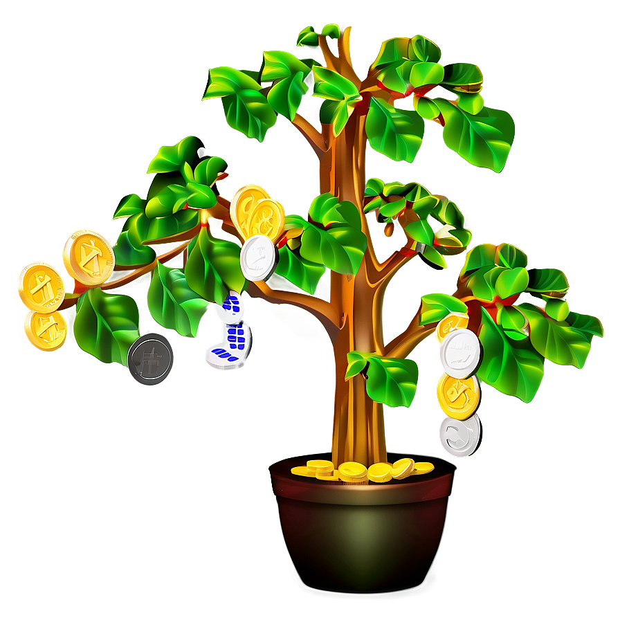 Money Tree With Coins Png Xeq98 PNG
