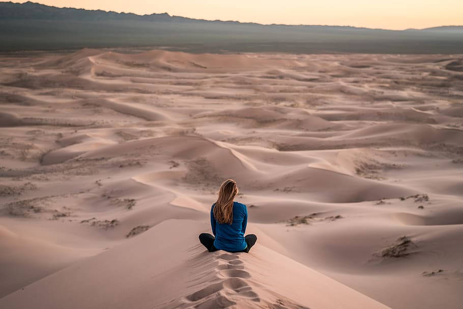 Chicade Mongolia En El Desierto. Fondo de pantalla