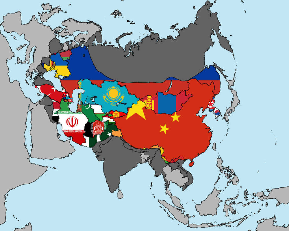 Mongolernasland Asiatisk Kartbild