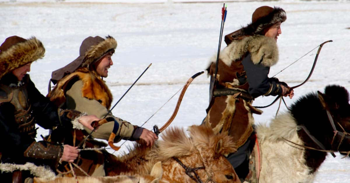Historic Mongol Warriors in Battle