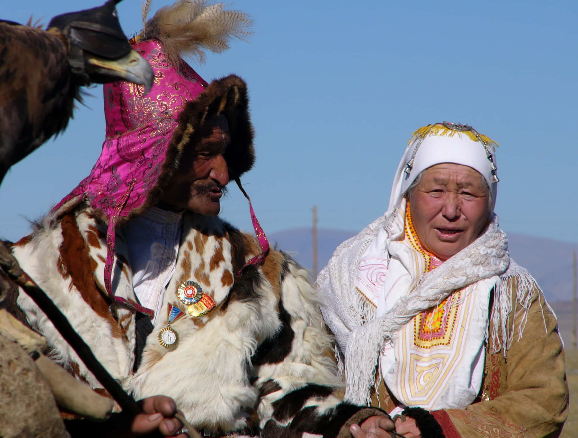 Bildav Mongoler I Mongoliskt Par Kulturellt Motiv.