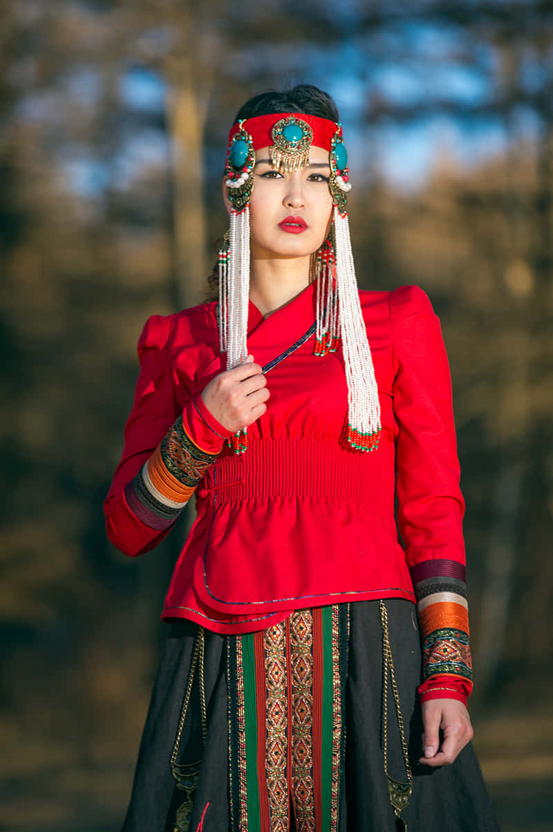 Mongols Mongolian Girl Forest Picture