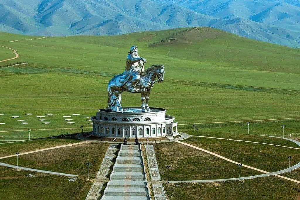 Immaginedel Monumento Della Statua Di Gengis Khan Dei Mongoli.