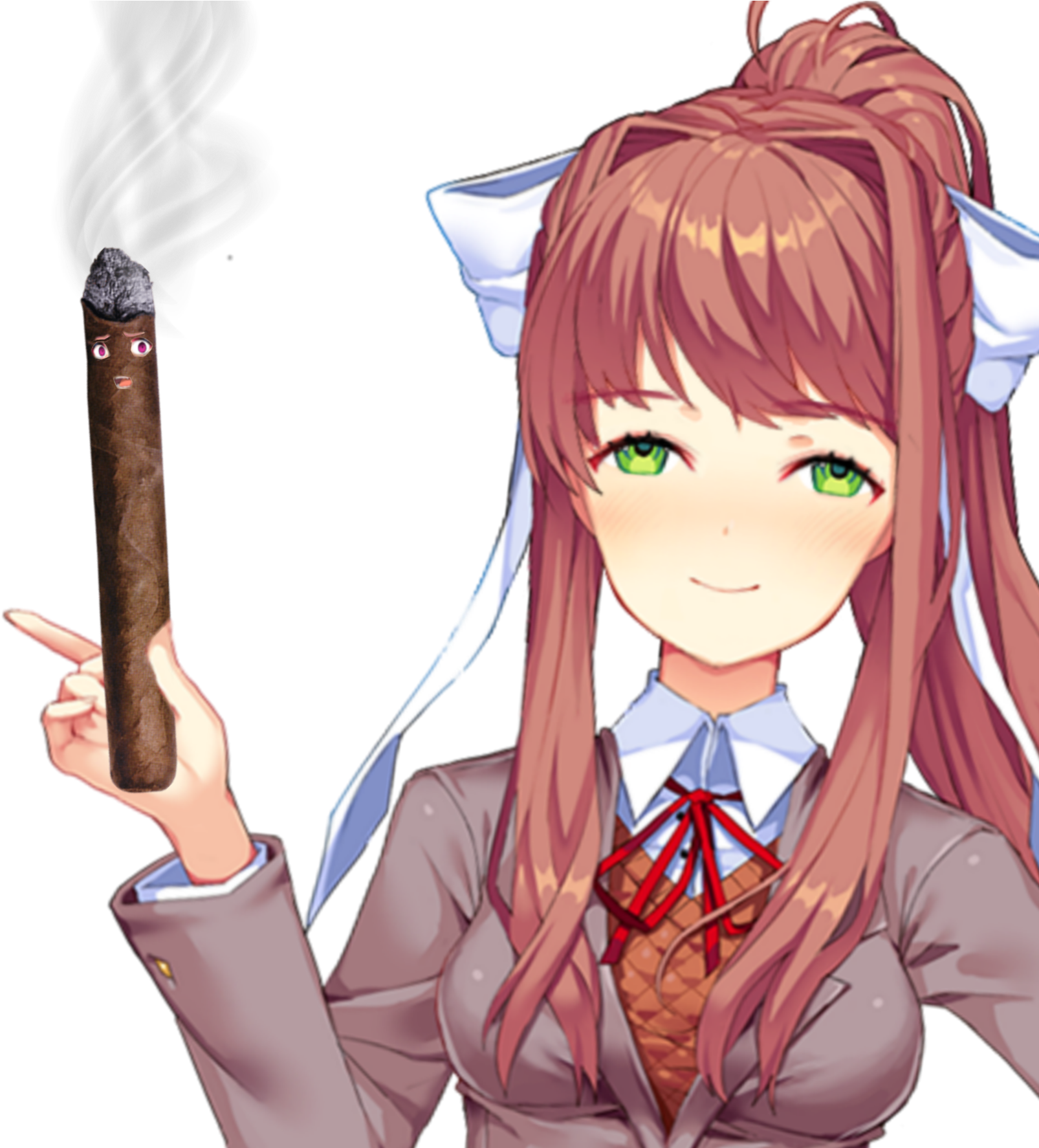 Monika Holding Cigar PNG