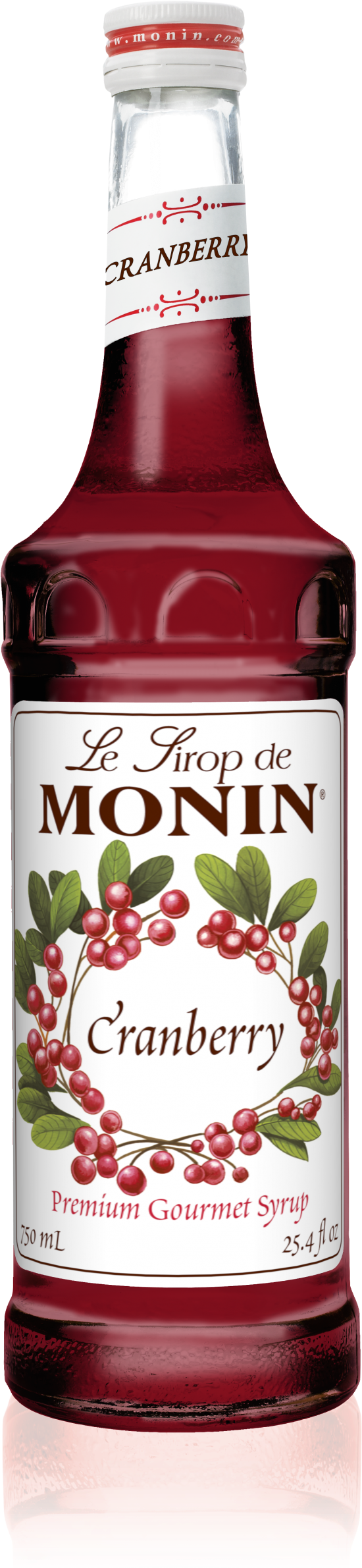 Monin Cranberry Syrup Bottle PNG