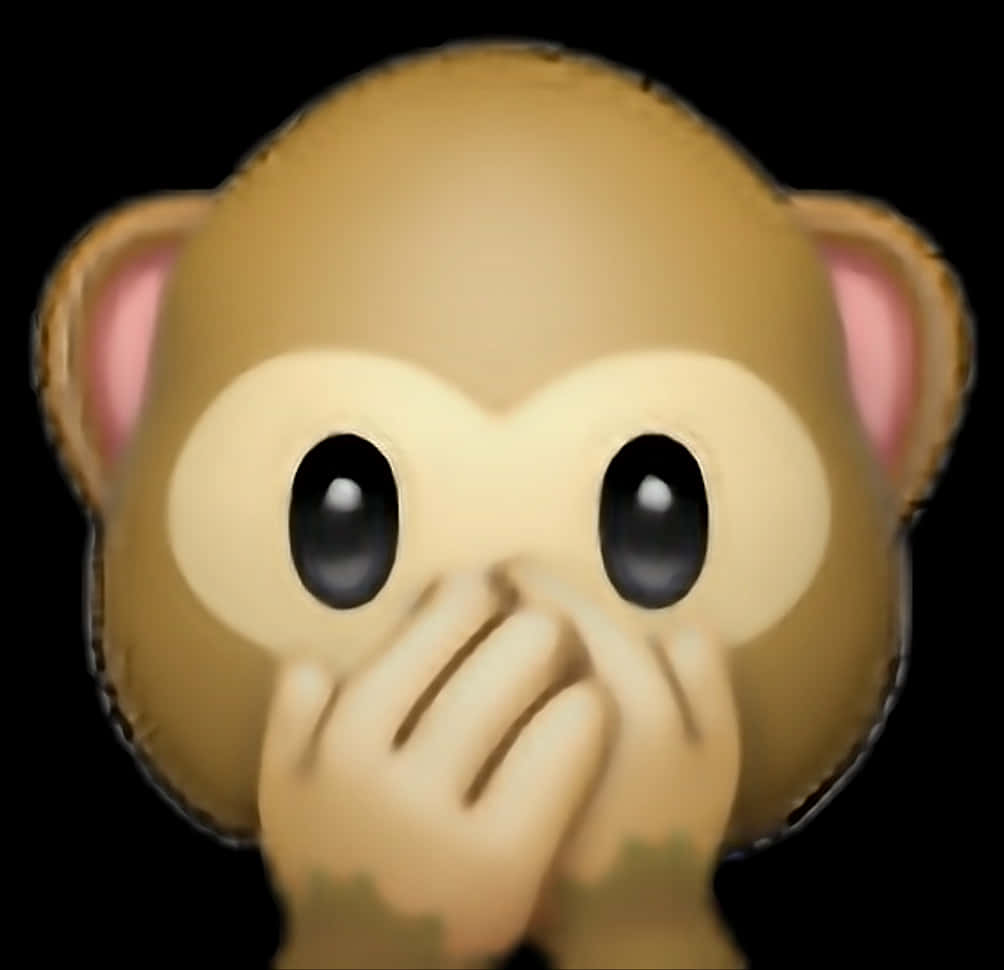 Monkey Covering Mouth Emoji PNG
