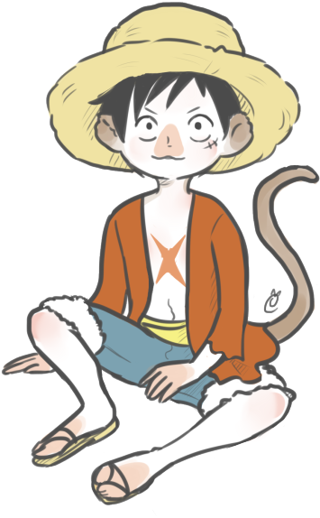 Monkey D Luffy Anime Character Illustration PNG