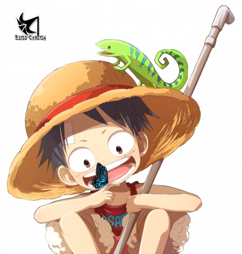 Monkey D Luffy Chameleon Friendship PNG