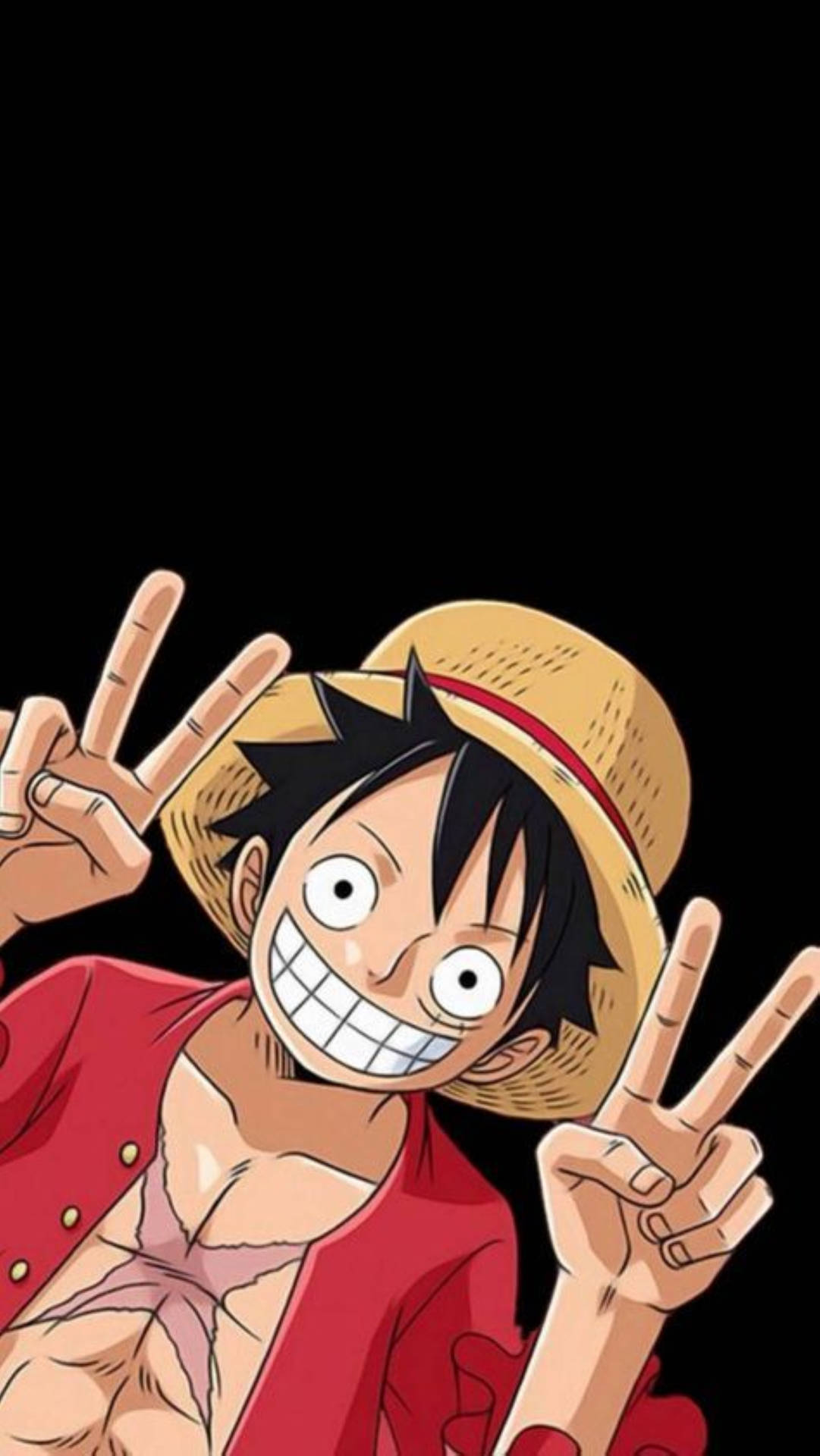 Monkey D Luffy Double Peace Sign Background