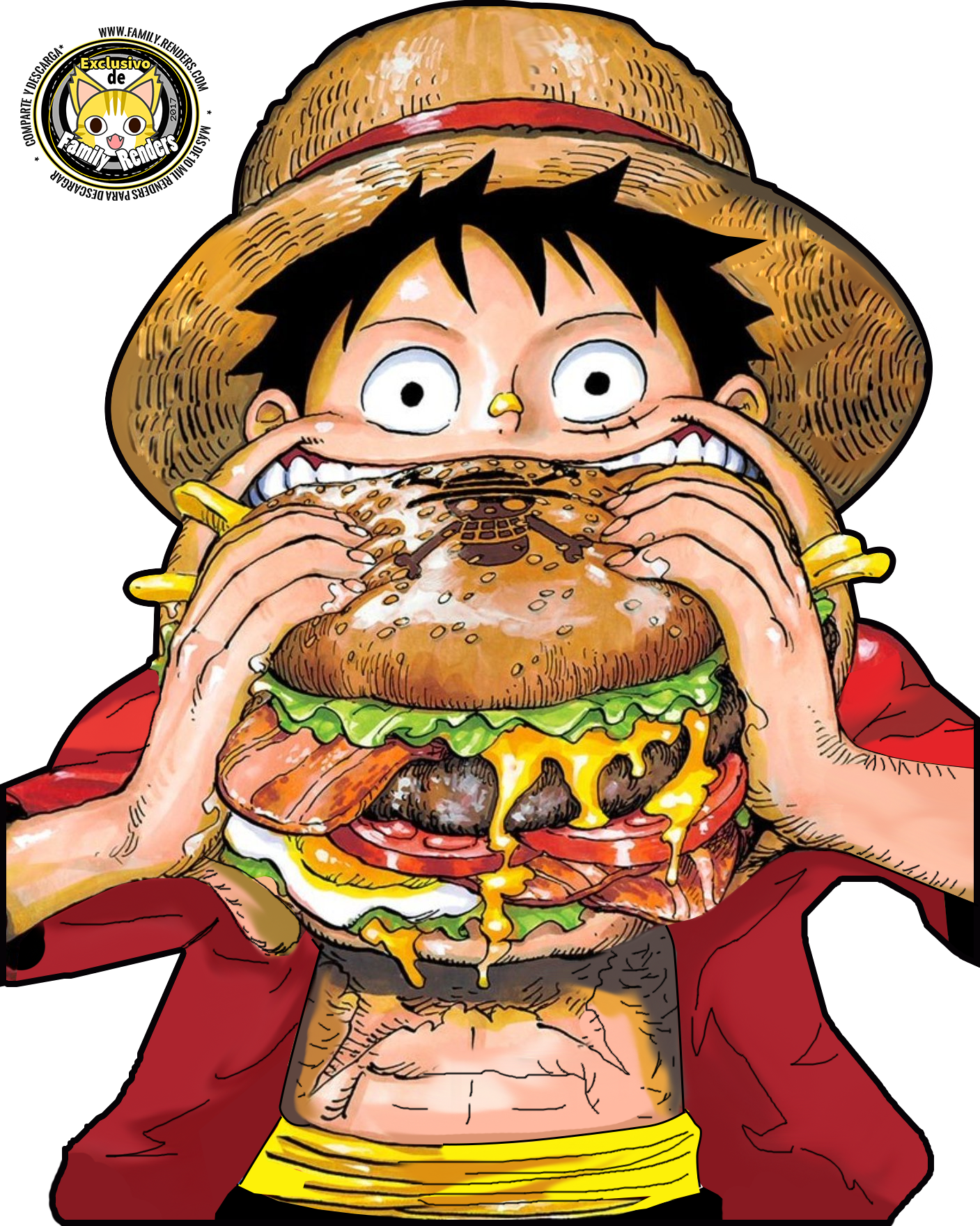 Monkey D Luffy Giant Burger Challenge PNG