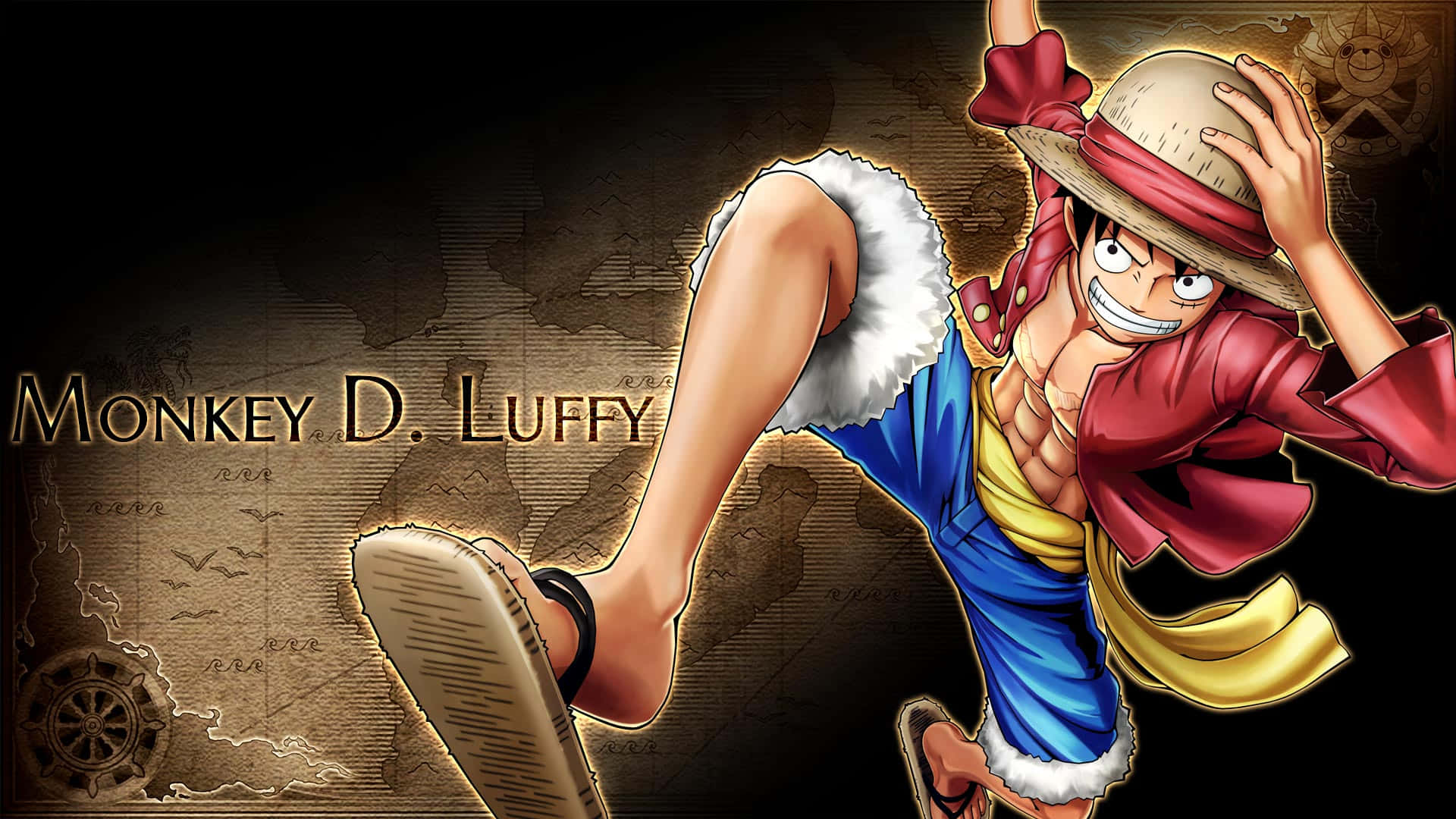 Monkey_ D_ Luffy_ One_ Piece_ Full_ Body_ Pose Wallpaper