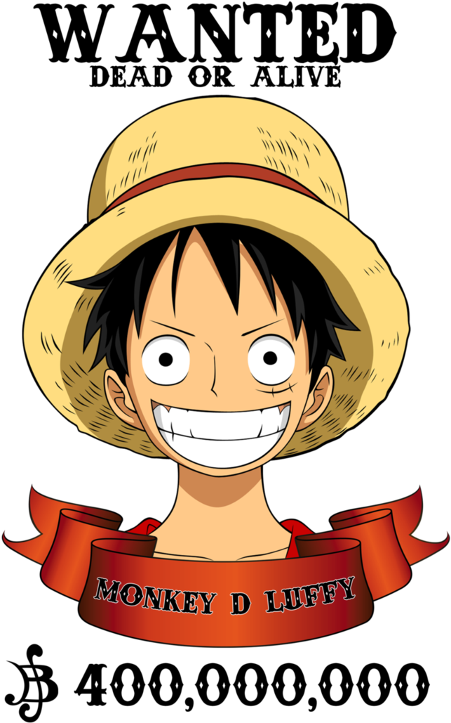 Monkey D Luffy Wanted Poster PNG