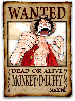 Monkey D Luffy Wanted Poster PNG