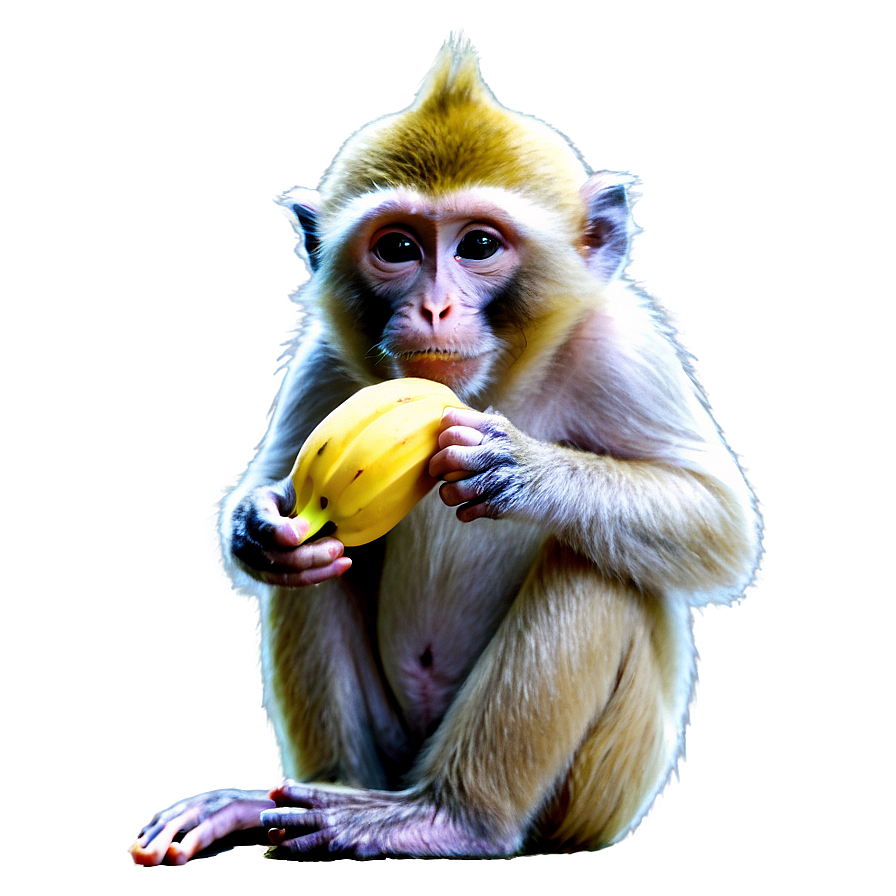 Download Monkey Eating Banana Png Swm54 | Wallpapers.com