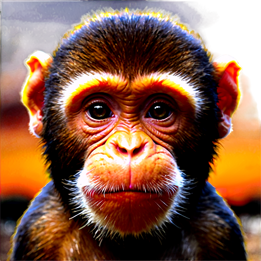 Monkey Face During Sunset Png 06272024 PNG