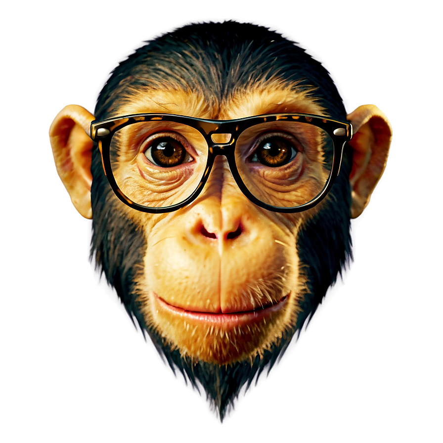 Monkey Face With Glasses Png 06272024 PNG
