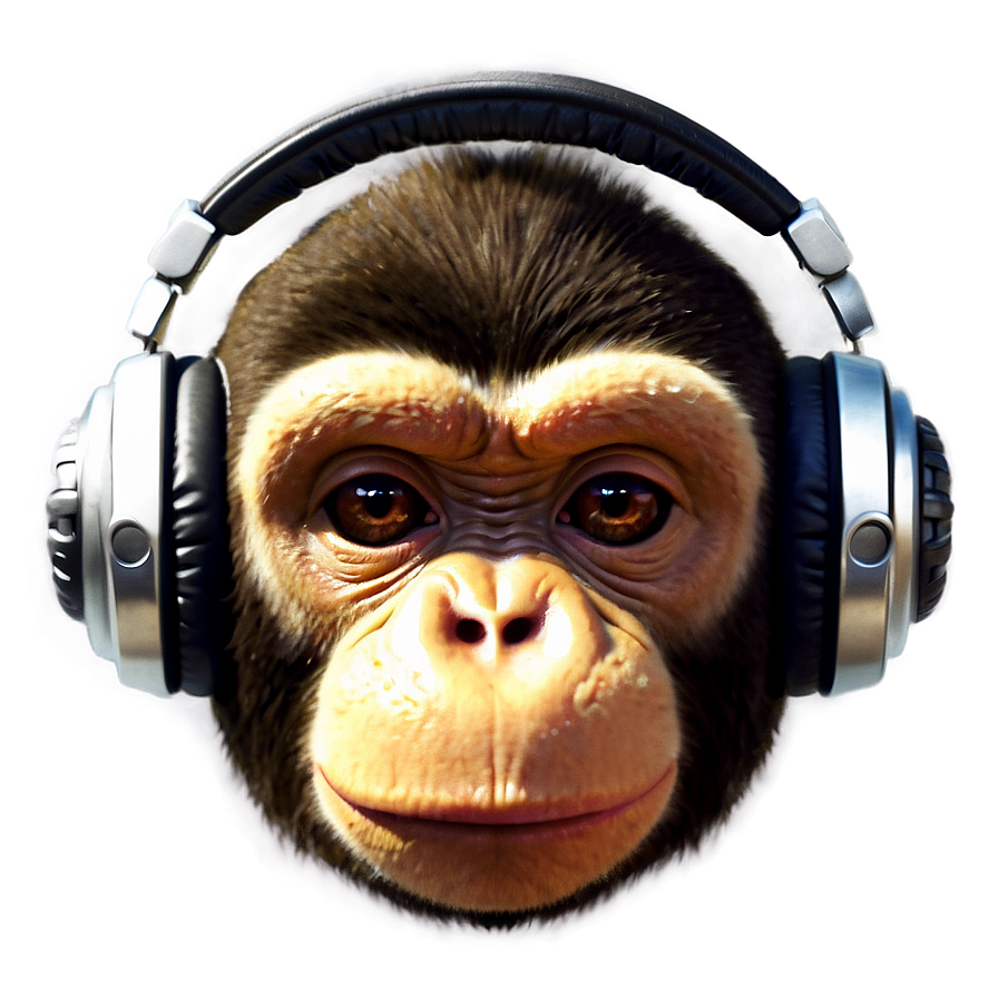Monkey Face With Headphones Png 06272024 PNG
