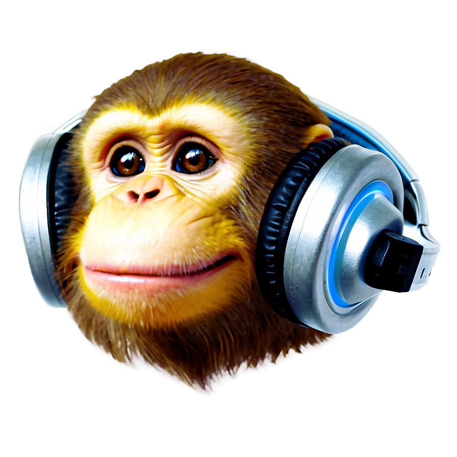 Monkey Face With Headphones Png Tis21 PNG